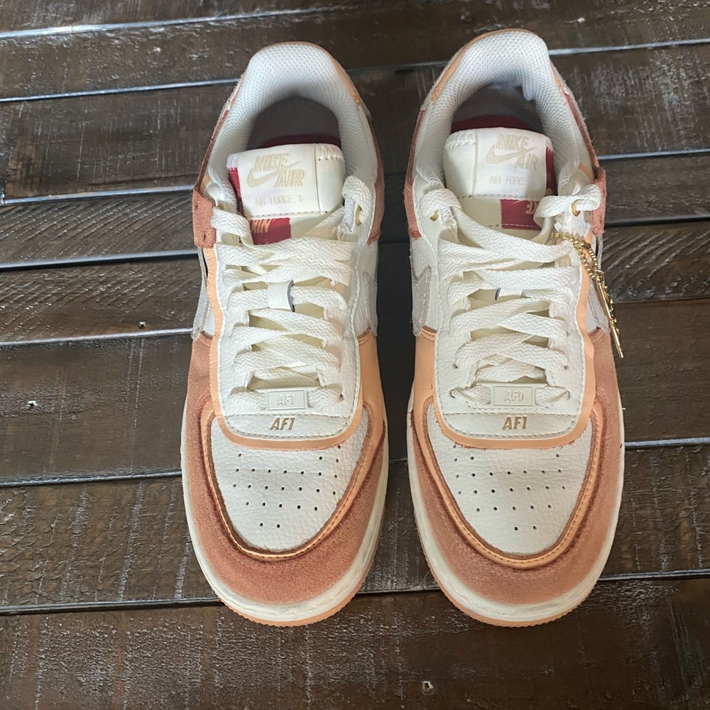 Nike Air Force 1 Low Pink and White Women's Shoes - Picture 2 of 11